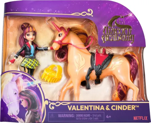 Unicorn Academy - Valentina und Einhorn Cinder Set, Spielfigur - Spielzeug für Kindergartenkinder, fördert Kreativität und Rollenspiel mit der zauberhaften Spielfigur Valentina und ihrem Einhorn Cinder.