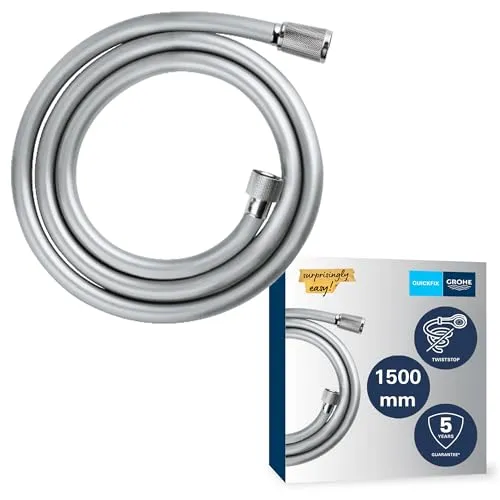 GROHE Vitalioflex Duschschlauch 1,50m - Duschkopfschläuche mit druckbeständigem, knickfestem Design für ein ungestörtes Duscherlebnis; universeller Anschluss und hitzebeständig bis 70°C.