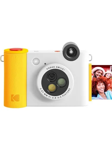 KODAK Smile+ 2-in-1 Digitale Sofortbildkamera - 10MP, kabelloser Bluetooth-Fotodrucker mit Spezialeffekt-Drehobjektiv für kreative Aufnahmen und sofortige 2x3 Klebefotos