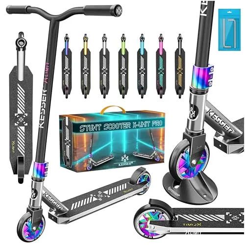 KESSER® Stunt Scooter X-Limit-Pro - 360° Lenkung für Tricks - Roller/Kickboards - Ideal für Kinder und Erwachsene, ausgestattet mit ABEC 9 Kugellagern und 110 mm PU Rädern für ein geschmeidiges Fahrgefühl.