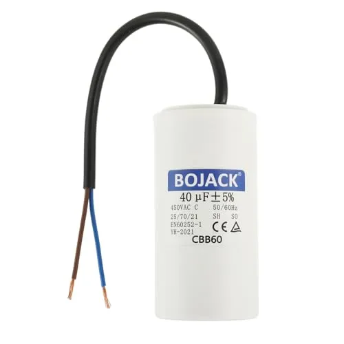 BOJACK CBB60 40uF 450V 50/60HZ Anlaufkondensator, SH Motorbetriebskondensator, AC Motorkondensator, mit Draht