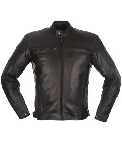Modeka Ruven Motorrad Lederjacke, schwarz, Größe XL - Motorradjacke im Slim-Fit für Männer, ideal für Temperaturen von 15-25°C, perfekt für On-Road und City-Fahrten.