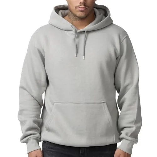 Smith & Solo Herren Kapuzenpullover – Sweatshirt Pullover Rundhals – Langarm – Slim – Fit – Training – Hoodie – Pulli – Hochwertige Baumwollmischung Männer, Graukapuze, S