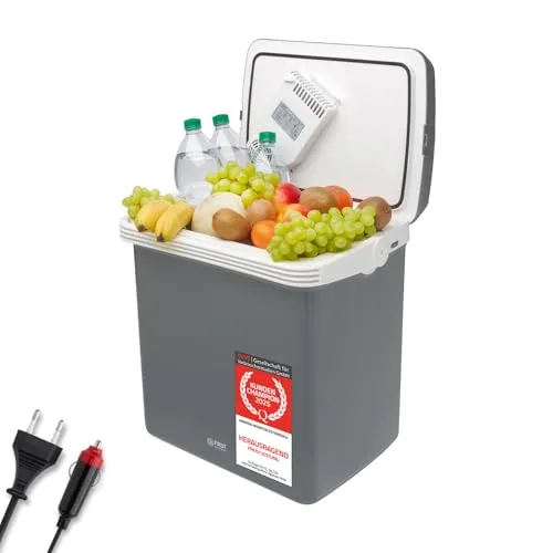 TZS FIRST AUSTRIA Elektrische Kühlbox 32L - Kühlboxen & Kühltaschen – Ideal für Camping und Reisen mit Kühl- und Warmhaltefunktion, 12V & 230V Anschluss für maximale Flexibilität.