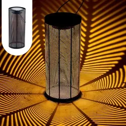 Skandinavische Solarlaterne Solar Laterne Lampe Deko Balkon Garten Bamba Schwarz