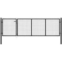 vidaXL Gartentor Stahl 350 x 75 cm Anthrazit - Robustes Gartentor aus Hochleistungsstahl, rost- und korrosionsbeständig, ideal für Sicherheit und Zugänglichkeit. Inklusive Schloss und 3 Schlüsseln.