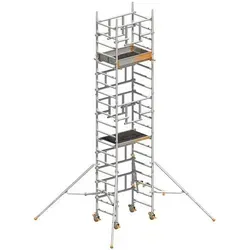 Layher Rollgerüst Solotower mit P2 Safety Plus – 6,15m - Der Layher SoloTower für eine Person bietet effiziente Montage und höchsten Sicherheitsstandard mit dem P2 Safety Plus Sicherheitsaufbau. Ideal für wirtschaftliche Lagerung und einfache Handhabung.