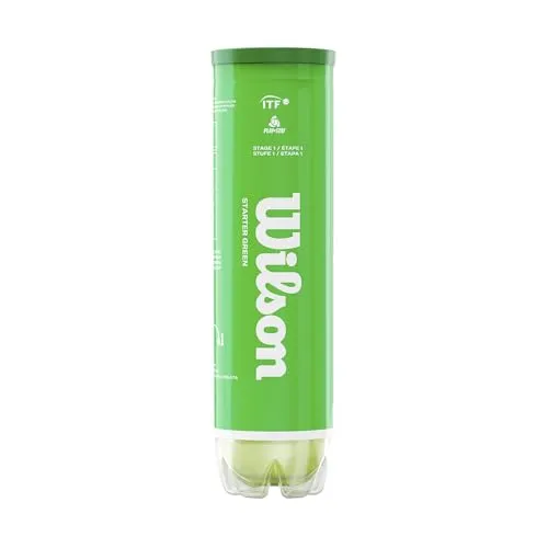 Wilson Tennisbälle Starter Play Green für Kinder und Jugendliche, Gelb, 4er Dose, WRT137400, Yellow, 6.5
