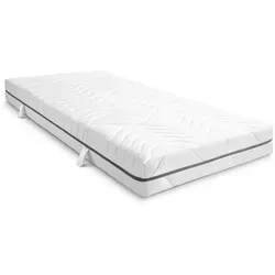 Zonen Viskoelastik-Matratze Sleezzz Smart 90 x 200 cm - 18 cm hoch, Härtegrad H3, optimale Anpassung durch Air Memoryschaum und 7 ergonomische Zonen