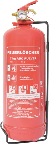 2kg Pulverlöscher – Zuverlässiger Feuerlöscher für Zuhause und unterwegs - Feuerlöscher mit 13A 55B C Löschleistung, sofort einsatzbereit dank Dauerdruck-Technologie. Ideal für Auto, Wohnmobil und Boot – inkl. Halterung für einfache Befestigung.