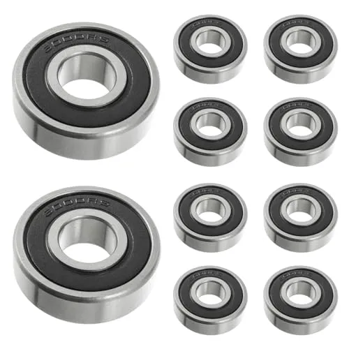 HUAREW 6000 2RS Kugellager, aus Lagerstahl 10mm x 26mm x 8mm, Doppelt Geschirmte Rillenkugellager für DIY, Drehbänke, Motoren, 3D-Drucker, Fräsmaschinen, verschiedene mechanische Geräte, etc(10Pcs)