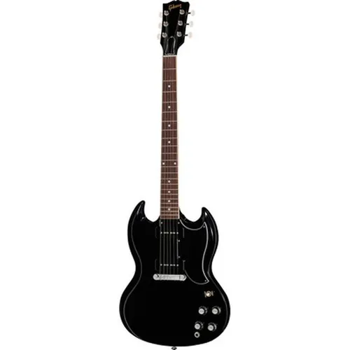 Gibson SG Special Ebony E-Gitarre - Gitarren, hochwertige E-Gitarre mit Mahagoni-Korpus und zwei P90 Tonabnehmern für kraftvollen Sound, inklusive Koffer und Made in USA Qualität.