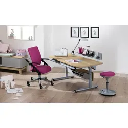 PAIDI Schülerschreibtisch Diego GT - Höhenverstellbar und neigbar - Kinderschreibtisch mit leicht verstellbarer Höhe und großer, bis 19° neigbarer Tischplatte. Ideal für ergonomisches Lernen und Spielen, mit praktischen Extras wie Haken für die Schultasche.
