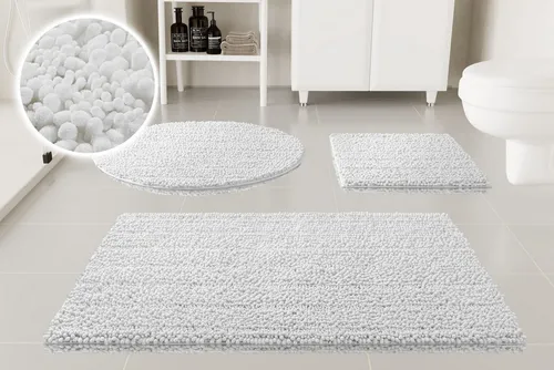 Badematte OTTO HOME "Torrni", weiß, H:22mm - Genießen Sie Komfort mit der runden Badematte aus weichem Chenille-Flor. Rutschfest und maschinenwaschbar, bringt sie moderne Gemütlichkeit ins Bad. Perfekt für warme Füße nach dem Duschen!