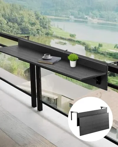 VEVOR Balkontisch Hängetisch Klappbar 1220x300mm - Camping-Möbel: Multifunktionaler, wetterbeständiger Klapptisch für Balkon oder Camping, platzsparend und einfach zu installieren.