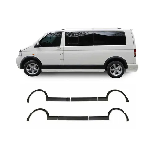 Radlaufschutz Kotflügel für VW T5 2003-2015 1 L1 Kurzer ABS Schwarz 11tlg - Motorradstiefel mit robustem Design, bieten zusätzlichen Schutz vor Straßenschmutz und leichten Stößen, ideal für L1 Kurzradstand-Versionen.