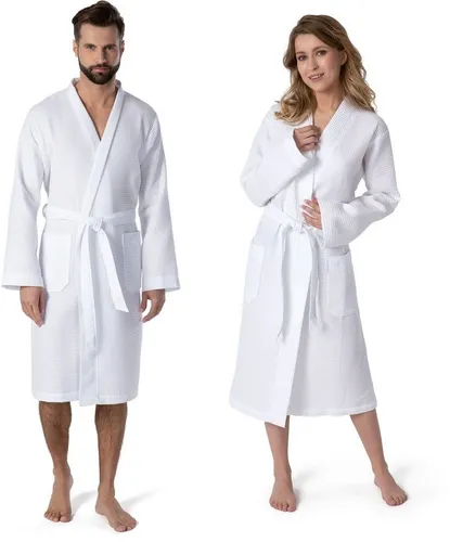 Möve Kimono Homewear - Sauna & Spa Bademantel - Hochwertiger Kurzform-Bademantel aus 100% Baumwolle mit Kimono-Kragen und Gürtel, perfekt für Sauna und Spa, pflegeleicht und angenehm zu tragen.