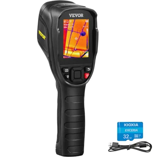 VEVOR Handheld Wärmebildkamera 240x180 - Wärmebildkamera mit 240x180 IR-Auflösung, ideal für Inspektionen und das Aufspüren von Hotspots. Robust und tragbar, mit 11 Stunden Akkulaufzeit und 7 Farbpaletten für präzise Ergebnisse.