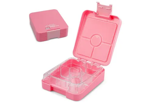 Klarstein schmatzfatz easy Snackbox - Trinkflaschen - Praktische Snackbox mit 4 Fächern für frische und knackige Vesper, ideal für Schule und Ausflüge, luftdicht und spülmaschinenfest.