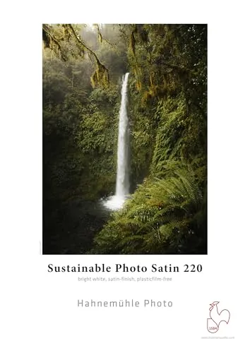 HAHNEMÜHLE Sustainable Photo Satin 220 g/m² A2 25 Blatt - Hochwertiges Fotopapier für brillante Druckergebnisse, ideal für professionelle Fotografie und kreative Projekte.