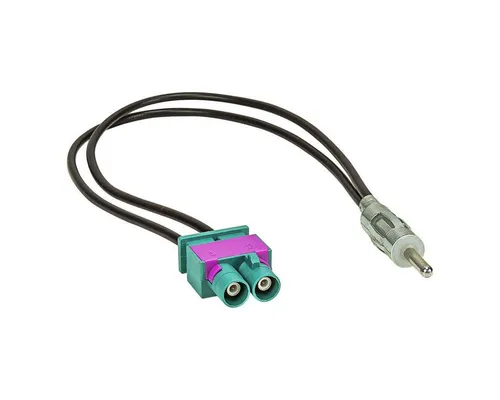 tomzz Audio Doppel Fakra (M) Antennenadapter Stecker auf DIN (M) Stecker 150 Ohm p KFZ-Adapter