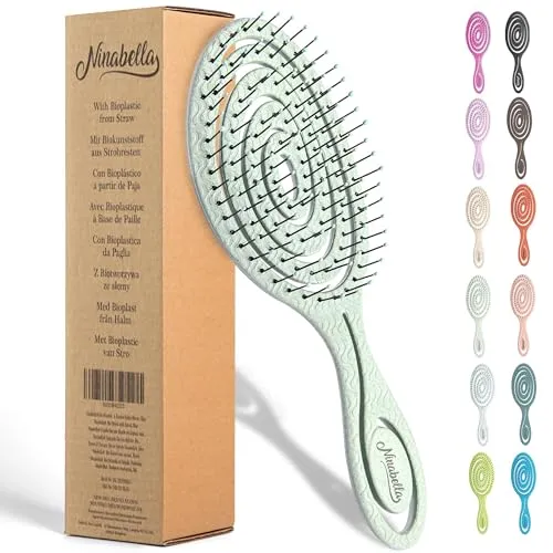 Haarbürste ohne Ziepen für Damen und Herren - Spiralfeder für sanftes Entwirren - Bürsten & Kämme, entwirrende Haarbürste aus recyceltem Kunststoff, sanftes Bürsten ohne Ziepen für gesundes Haar.