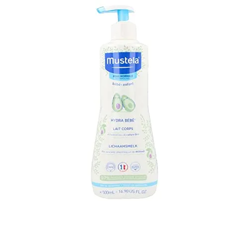 Mustela HYDRA BEBE Körpermilch 500 ml - Feuchtigkeitsspendende Körpermilch für die zarte Babyhaut. Mit hochwertigen Ölen für langanhaltende Pflege und einen geschützten Hydrolipidfilm. Ideal für die tägliche Anwendung.