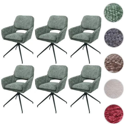 6er-Set Esszimmerstuhl HWC-N74, drehbar & gepolstert - Moderne Esszimmerstühle mit 180° Drehfunktion, ideal für Esszimmer, Küche und Wohnzimmer. Gepolstert mit hochwertigem Chenille-Stoff für maximalen Komfort.