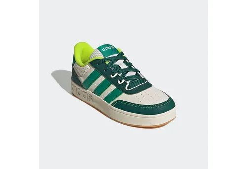 Adidas BREAKBASE Kinder Sneaker - weiß - Robuster Sneaker für aktive Kinder mit gepolsterter Mittelsohle für angenehme Dämpfung und atmungsaktivem Obermaterial für Komfort. Rutschfeste Außensohle sorgt für sicheren Halt - ideal für Schule und Freizeit.