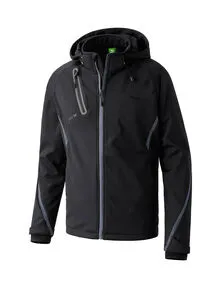 Erima Arbeitsjacke Funktion 906201 - Wasserdichte Softshelljacke in Schwarz, Größe S - Funktionsjacke aus atmungsaktivem Material mit warmem Innenfleece. Die Erima-Tex Membran sorgt für wasser- und winddichte Eigenschaften – ideal für alle Outdoor-Aktivitäten.
