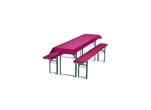 NYVI Bierbankauflagen Set NYVIGala 240x90 cm Beere - Bankauflagen Set mit 2 gepolsterten Auflagen und Tischdecke für Bierzeltgarnitur, bietet Komfort und Stil für jede Veranstaltung.