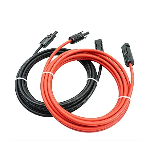 Profi-Verbindungskabel Verlängerungskabel beidseitig Solarstecker Solarkabel rot/schwarz 6mm² inkl. montierter Solar-Stecker… (4mm²5m)