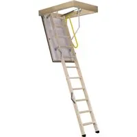 Bodentreppe Polar 60 - 86 cm x 70 cm, wärmegedämmt - Robuste Bodentreppe aus Massivholz für Deckenöffnungen von 86 cm x 70 cm. Hohe Energieeffizienz mit U-Werten von 0,64 bis 0,24 W/m²K. Flexibles Design für Raumhöhen bis 280 cm und sicherer Aufstieg dank Handlauf.