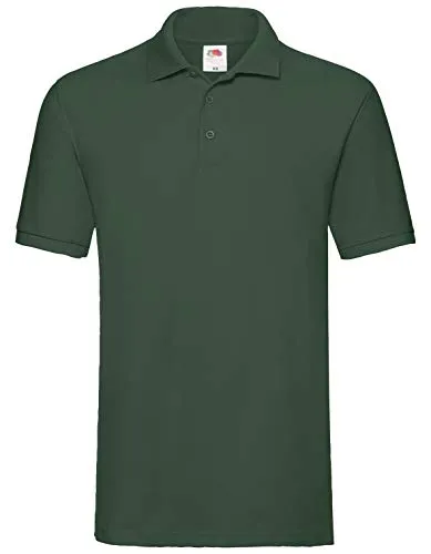 Fruit of the Loom Herren Poloshirt, Grün (Bottle Green), Medium