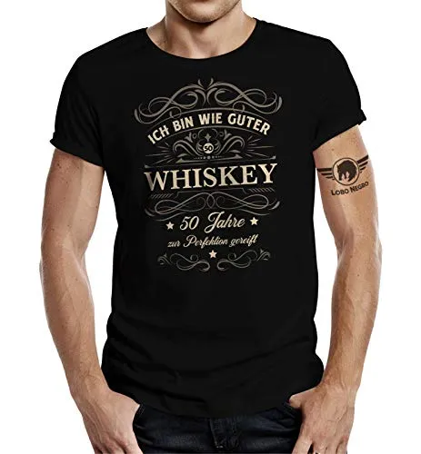 T-Shirt als Geschenk für Herren und Männer zum 50. Geburtstag - Wie Whisky zur Perfektion gereift