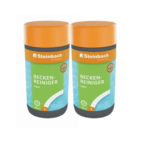 STEINBACH Beckenreiniger Super 2 l | Effektiver Pool-Grundreiniger für Folien- & Fliesenbecken - Leistungsstarker Grundreiniger für die intensive Reinigung von Pools. Entfernt mühelos Kalk und Schmutz – ideal für die Frühjahrs- und Saisonreinigung. Geeignet für alle Poolarten, auch Whirlpools.