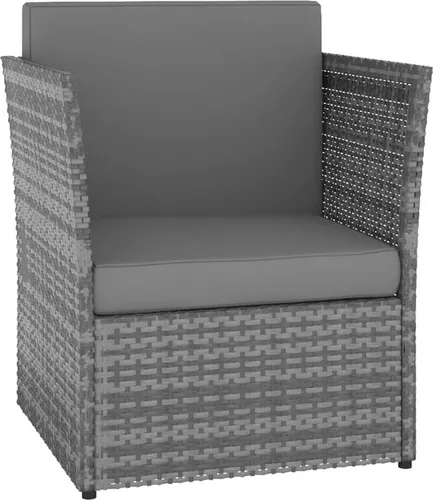 vidaXL Gartensessel mit Hocker Poly Rattan Anthrazit - Loungemöbel & Sitzgruppen, stilvoll und modern, inklusive Fußhocker für optimalen Komfort im Garten.