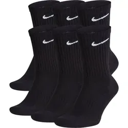 Nike Men's Everyday Cushion Crew Socken - 6 Paar, Schwarz/Weiß, Größe L - Herrensocken mit Dri-FIT Technologie und dicker Terry-Sohle für optimalen Tragekomfort und Unterstützung während des Trainings.