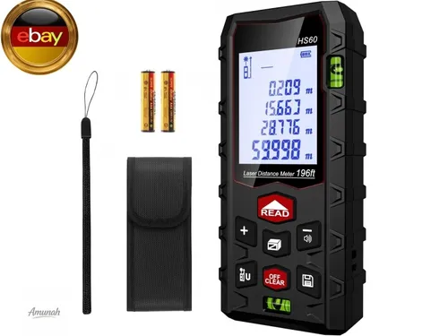 Laser Entfernungsmesser Messgerät für Räume - Dual-Level IP54 Wasserdicht, En