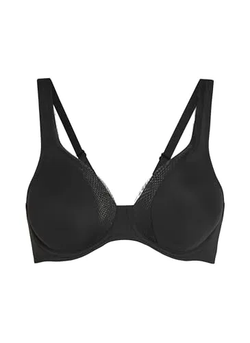 Hunkemöller Unwattierter Bügel-BH Mesh - Caviar - 80D - Eleganter, nahtloser Bügel-BH aus feinem Mesh für perfekten Tragekomfort. Ideal für eng anliegende Outfits. Kombinieren Sie ihn mit einem passenden Slip für einen harmonischen Look! Perfekt für jeden Anlass.