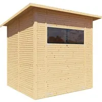 Gartenhaus Bertilo Fineline Rhombusprofil Modern 3, 252 x 232 cm - Modernes Gartenhaus mit Flachdach, aus hochwertigem Holz gefertigt, ideal für Gartenlagerung und Freizeitgestaltung.