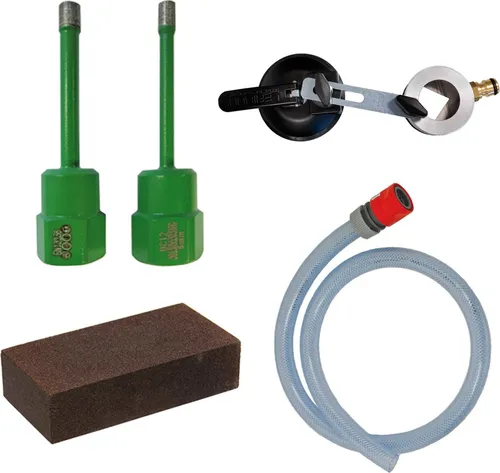 Eibenstock Startset END 712P - Anbohrhilfe, Schlauch & Bohrkronen - Bohrmaschinen-Set mit Anbohrhilfe und Bohrkronen in 6 und 8 mm, ideal für präzises Bohren und professionelle Anwendungen.