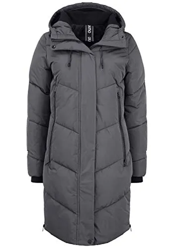 OXMO OXJuna Damen Wintermantel Parka mit Kapuze - Damen-Mäntel, stylischer Parka mit gummiertem Tunnelzug und weicher Polyesterfüllung, ideal für kalte Wintertage und vielseitige Kombinationsmöglichkeiten.
