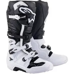 Alpinestars Tech 7 Motocross Stiefel - Schwarz-Weiß, Größe 49/50 für Männer - Hochwertige Motocross-Stiefel mit ergonomischem Design für verbesserten Komfort und Kontrolle. Robuste Dual-Compound Sohle sorgt für exzellente Haltbarkeit und Grip.