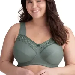 Miss Mary Broderie Anglais Soft Bra BH Grün E 100 Damen - Eleganter Soft-BH von Miss Mary mit exklusiven Stickereidetails. Ohne Bügel für optimalen Komfort und breite Träger für besseren Halt. Aus weichem Baumwolltrikot gefertigt, bietet er eine perfekte Passform für jeden Tag.