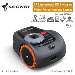 Segway Navimow i108E WIFI - kabelloser Rasenmäher für große Flächen - Rasenmäher ohne Begrenzungskabel, ideal für Flächen bis 800 m² und bietet höchste Flexibilität bei der Rasenpflege.