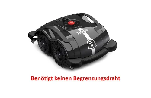 Techline S6 Mähroboter ohne Begrenzungsdraht - Kabelloser Mähroboter für Gärten bis 400 m², mit bürstenlosem Motor und 120 min Akkulaufzeit für effizientes Mähen.