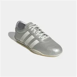 adidas Damen Grand Court LO Schuhe, Silver met. / Off White / FTWR White, 39 1/3 EU - Stylische Damen Sneakers mit regulärer Passform, aus robustem Leder und Synthetik für hohen Tragekomfort und eine langlebige Gummiaußensohle.