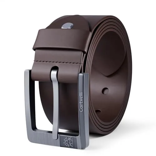 Cartvelli Premium Ledergürtel Herren Dunkelbraun 100 cm – Hochwertiger Echt-Leder Gürtel Made in Germany - Edler Herren Ledergürtel aus robustem Vollleder, nickel-freie Schnalle und in Geschenkbox – ideal für Anzug, Jeans oder Chino. Langlebig und umweltfreundlich verarbeitet.