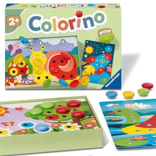Ravensburger Mein Holz-Colorino (Multilingual) (24591) - Gesellschaftsspiel für kreative Köpfe, fördert die Farb- und Formwahrnehmung bei Kindern und sorgt für stundenlangen Spielspaß.